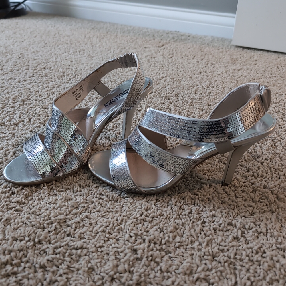 Michael Kors Elegant Silver Strappy Heels